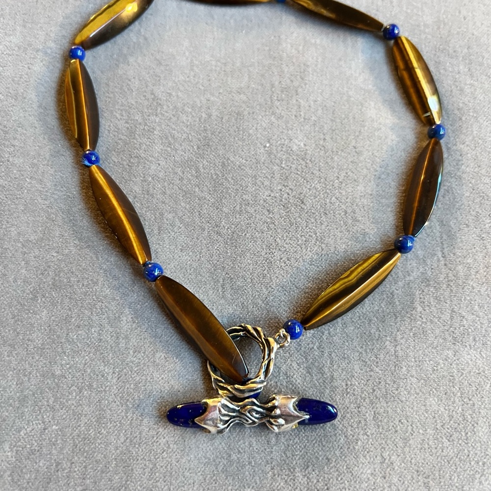 Lapis and Tiger Eye Necklace
